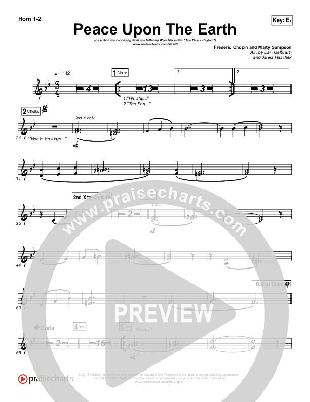 Peace Upon The Earth French Horn 1/2 (Hillsong Worship)
