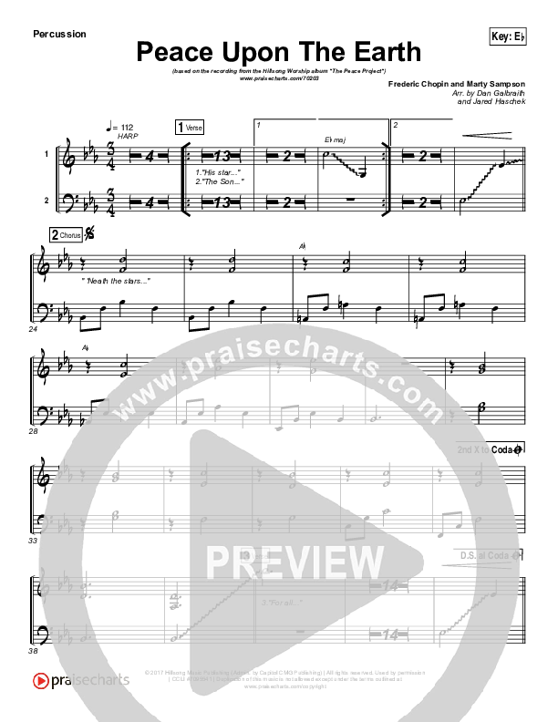 Peace Upon The Earth Percussion (Hillsong Worship)