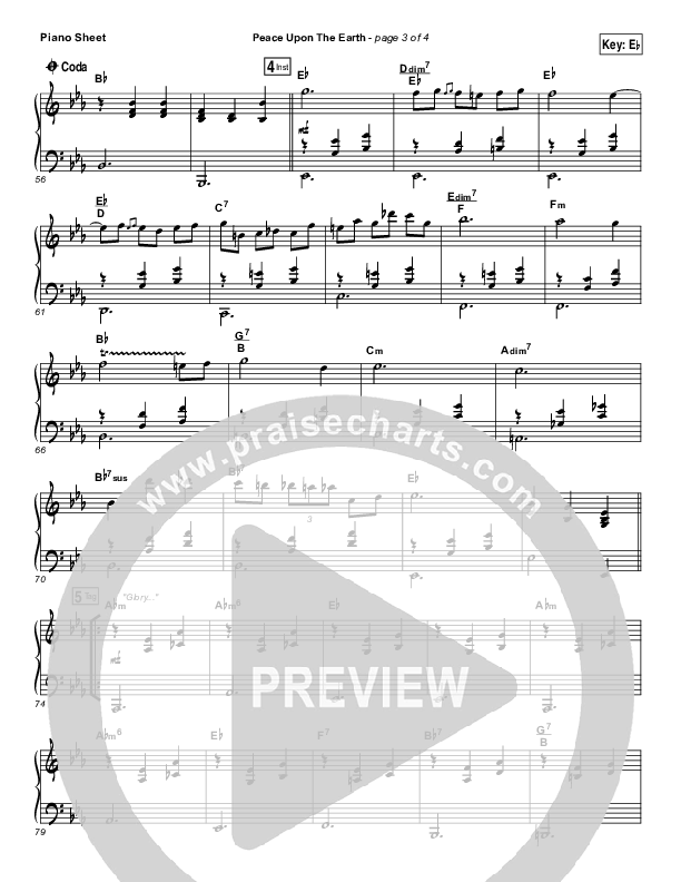 Peace Upon The Earth Piano Sheet (Hillsong Worship)