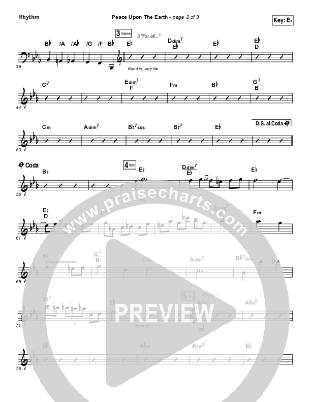 Peace Upon The Earth Rhythm Chart (Hillsong Worship)