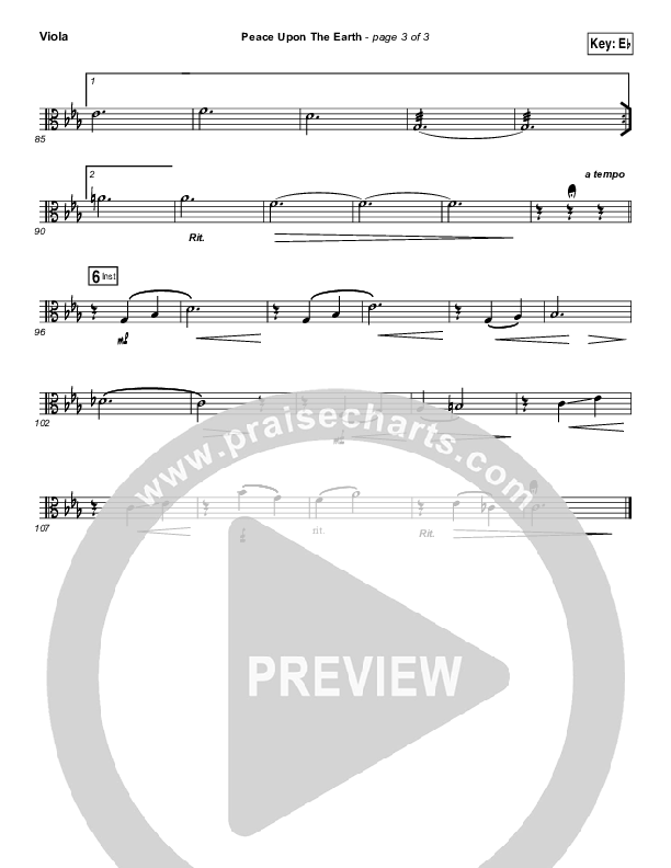 Peace Upon The Earth Viola (Hillsong Worship)