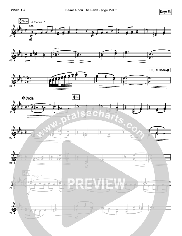 Peace Upon The Earth Violin 1/2 (Hillsong Worship)