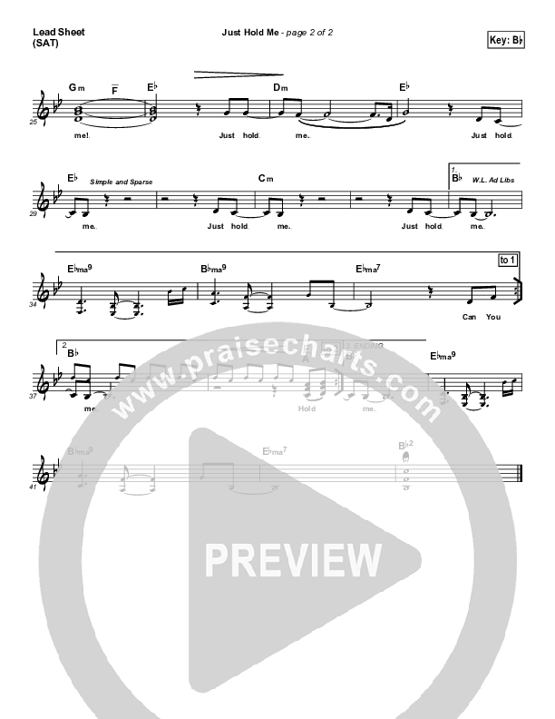 Just Hold Me Lead Sheet (Dennis Jernigan)