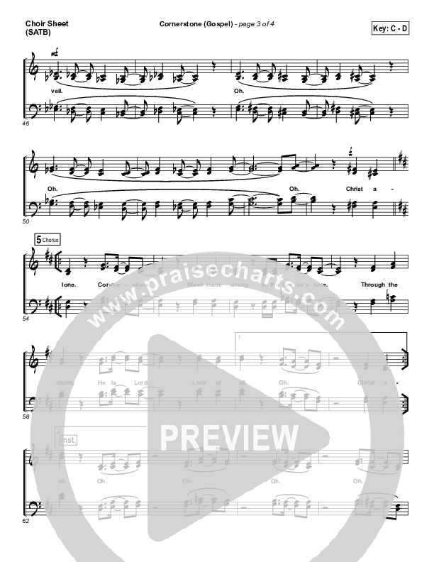 Cornerstone (Gospel) Choir Sheet (SATB) (PraiseCharts)