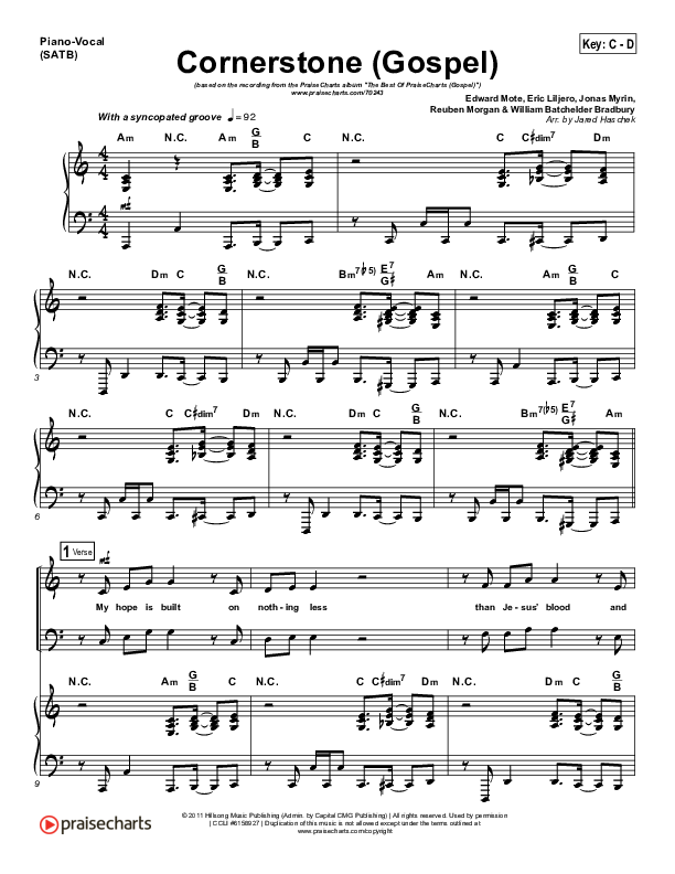 Cornerstone (Gospel) Piano/Vocal & Lead (PraiseCharts)