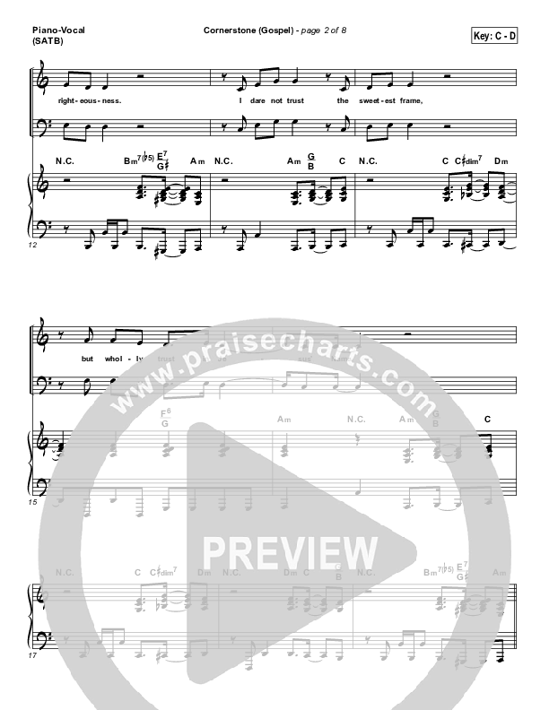 Cornerstone (Gospel) Piano/Vocal (SATB) (PraiseCharts)