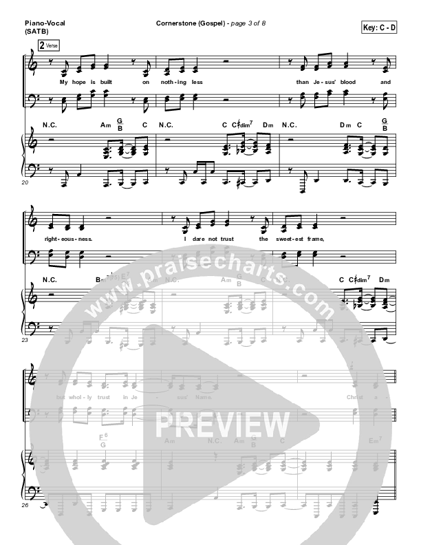 Cornerstone (Gospel) Piano/Vocal & Lead (PraiseCharts)