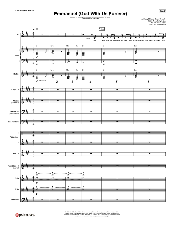Emmanuel (God With Us Forever) Conductor's Score (Bryan & Katie Torwalt)
