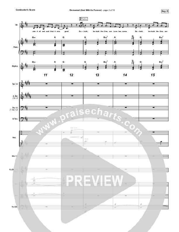 Emmanuel (God With Us Forever) Conductor's Score (Bryan & Katie Torwalt)