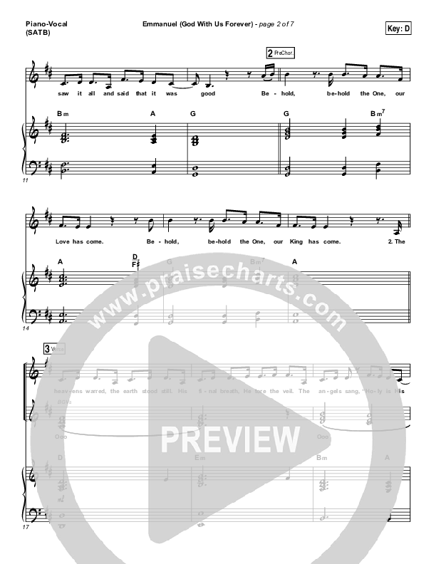 Emmanuel (God With Us Forever) Piano/Vocal Pack (Bryan & Katie Torwalt)