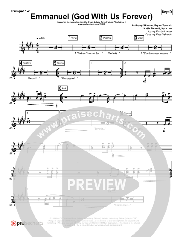 Emmanuel (God With Us Forever) Brass Pack (Bryan & Katie Torwalt)