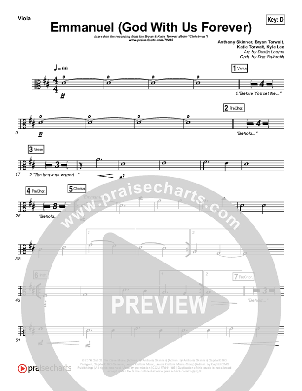 Emmanuel (God With Us Forever) Viola (Bryan & Katie Torwalt)