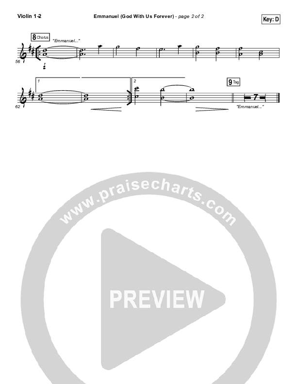 Emmanuel (God With Us Forever) Violin 1/2 (Bryan & Katie Torwalt)