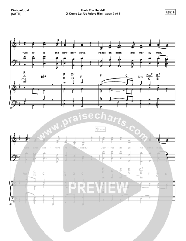 Hark The Herald/O Come Let Us Adore Him Piano/Vocal Pack (Bryan & Katie Torwalt)