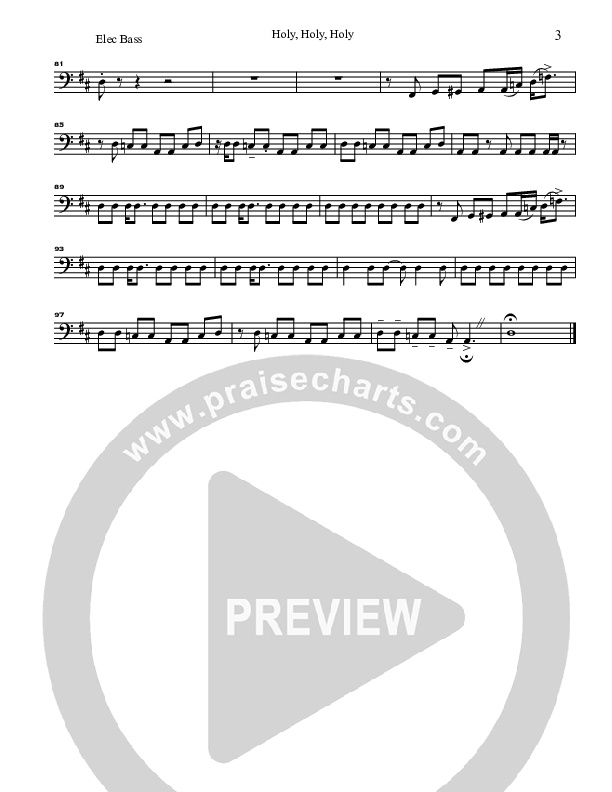 Holy Holy Holy Bass Guitar (Gary Oliver)