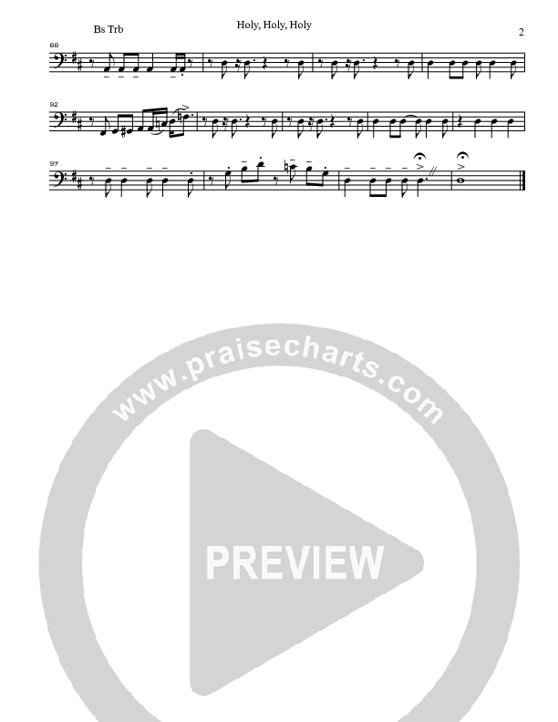 Holy Holy Holy Bass Trombone (Gary Oliver)