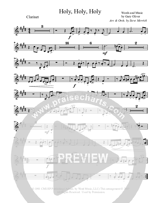 Holy Holy Holy Clarinet (Gary Oliver)