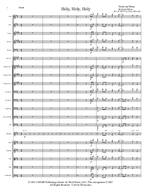Holy Holy Holy Conductor's Score (Gary Oliver)