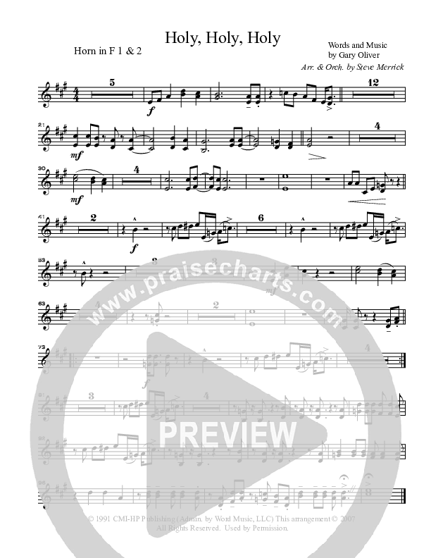 Holy Holy Holy French Horn 1/2 (Gary Oliver)