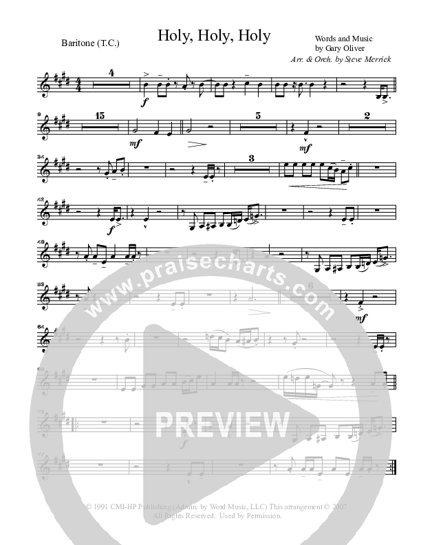 Holy Holy Holy Tenor Sax/Clarinet (Gary Oliver)