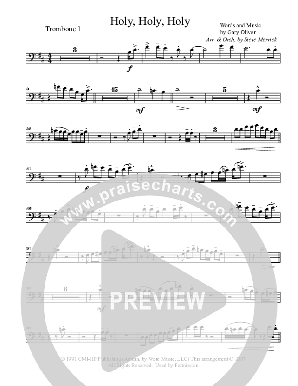 Holy Holy Holy Trombone 1 (Gary Oliver)