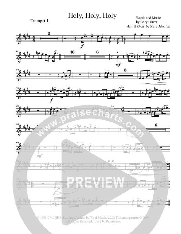 Holy Holy Holy Trumpet 1 (Gary Oliver)