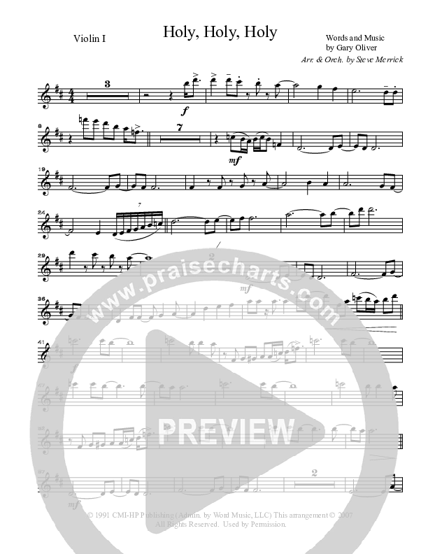 Holy Holy Holy Violin 1 (Gary Oliver)