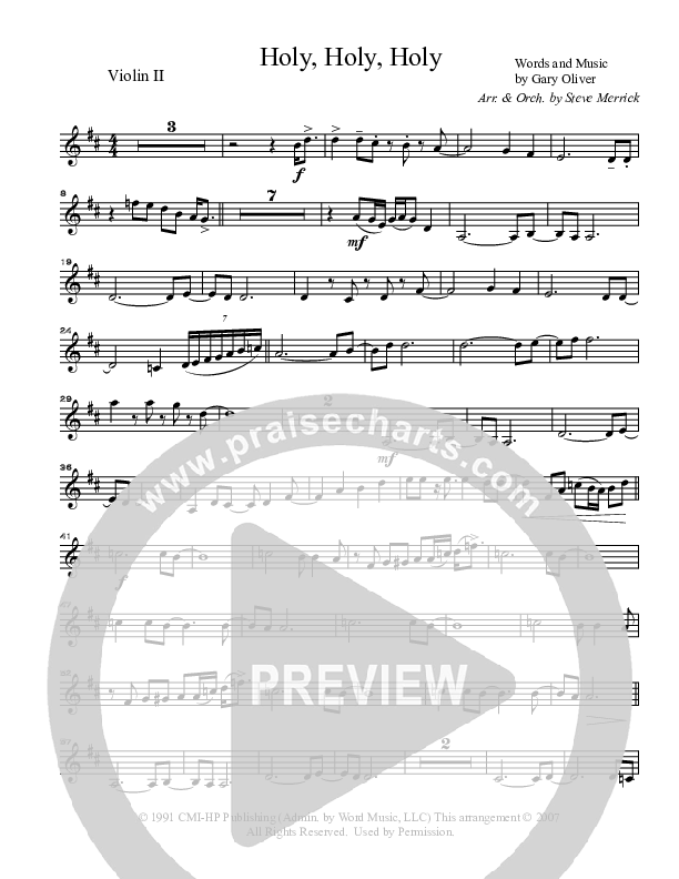 Holy Holy Holy Violin 2 (Gary Oliver)