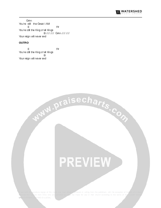 Still The King Chord Chart (Pursue Worship)