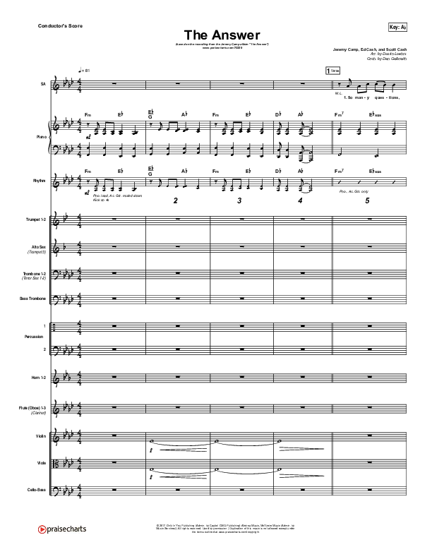 The Answer Conductor's Score (Jeremy Camp)