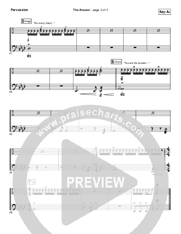 The Answer Percussion (Jeremy Camp)