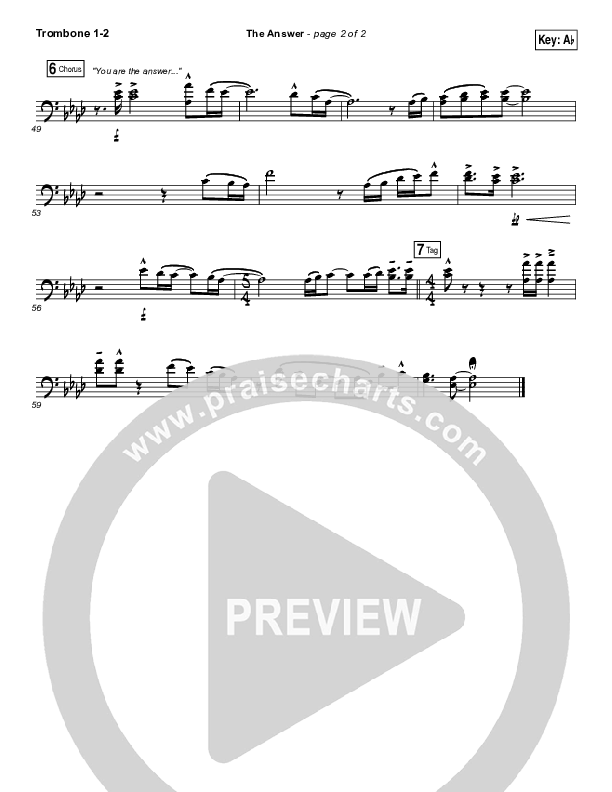 The Answer Trombone 1/2 (Jeremy Camp)