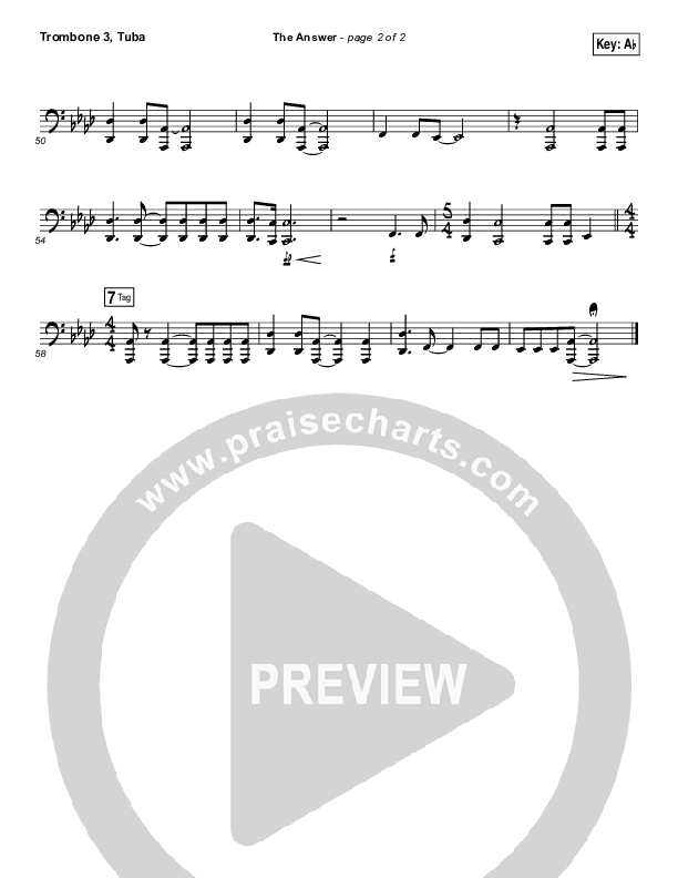 The Answer Trombone 3/Tuba (Jeremy Camp)