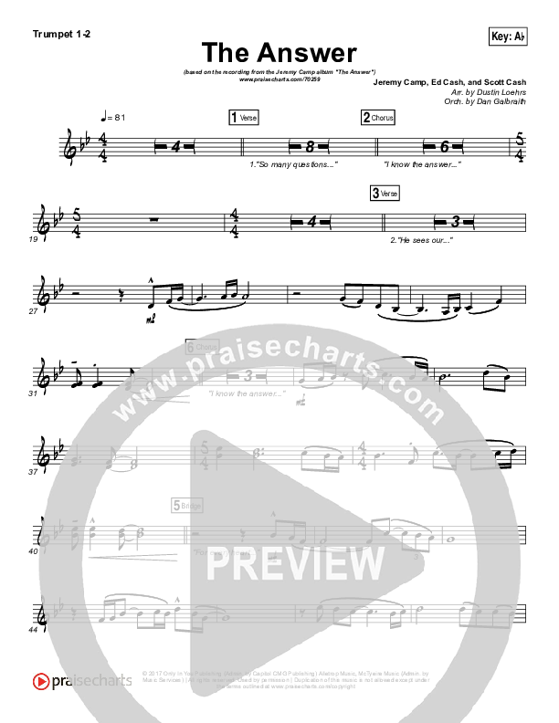 The Answer Trumpet 1,2 (Jeremy Camp)