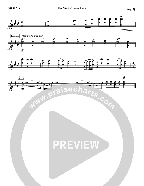 The Answer Violin 1/2 (Jeremy Camp)