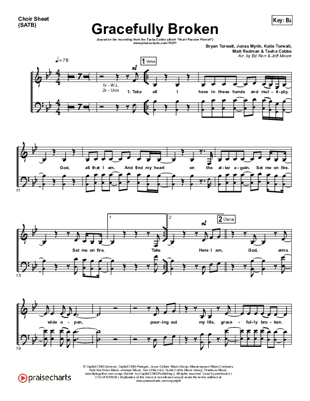 Gracefully Broken Choir Sheet (SATB) (Tasha Cobbs Leonard)