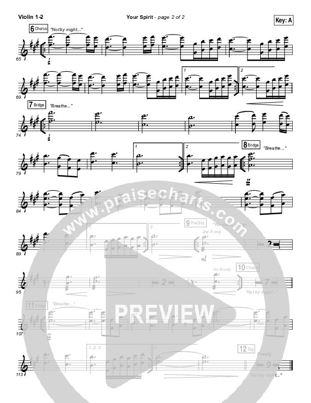 Your Spirit Violin 1/2 (Tasha Cobbs Leonard / Kierra Sheard)