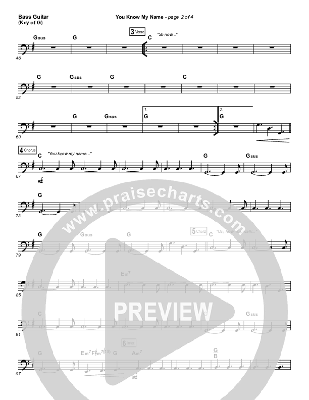 You Know My Name Bass Guitar (Tasha Cobbs Leonard / Jimi Cravity)