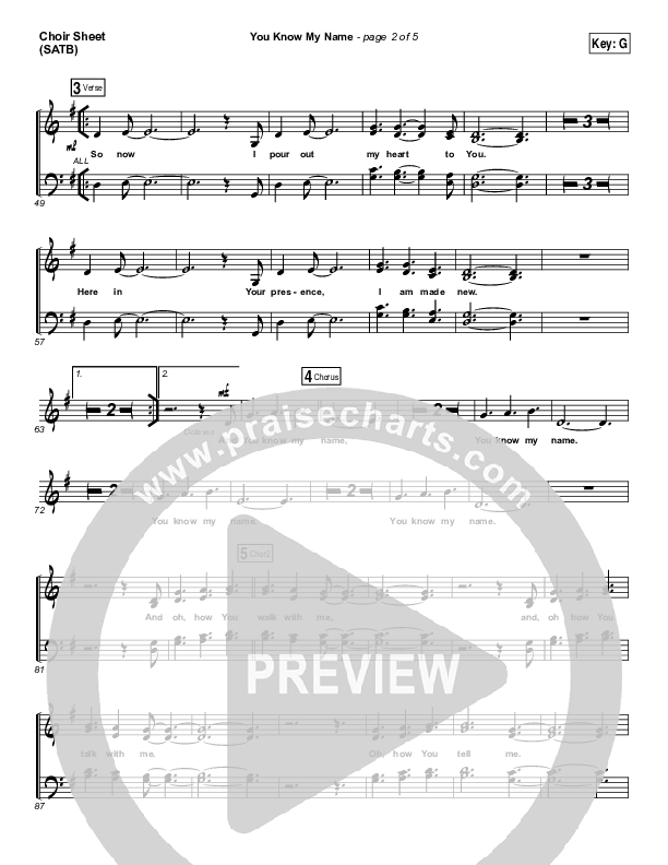 You Know My Name Choir Sheet (SATB) (Tasha Cobbs Leonard / Jimi Cravity)