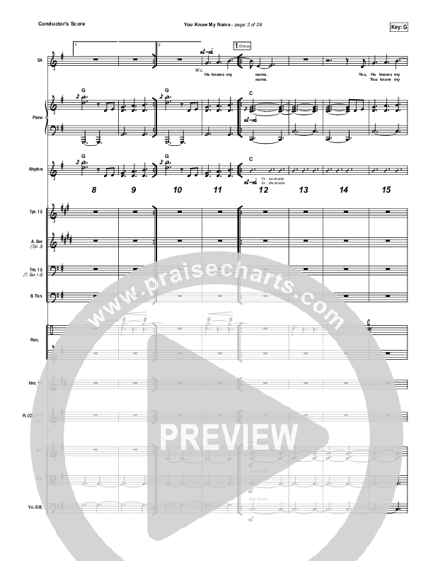 You Know My Name Conductor's Score (Tasha Cobbs Leonard / Jimi Cravity)