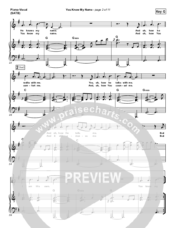 You Know My Name Sheet Music PDF (Tasha Cobbs Leonard / Jimi Cravity) -  PraiseCharts