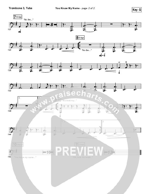 You Know My Name Trombone 3/Tuba (Tasha Cobbs Leonard / Jimi Cravity)