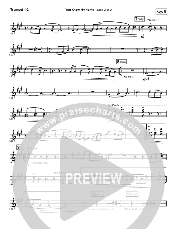 You Know My Name Trumpet 1,2 (Tasha Cobbs Leonard / Jimi Cravity)