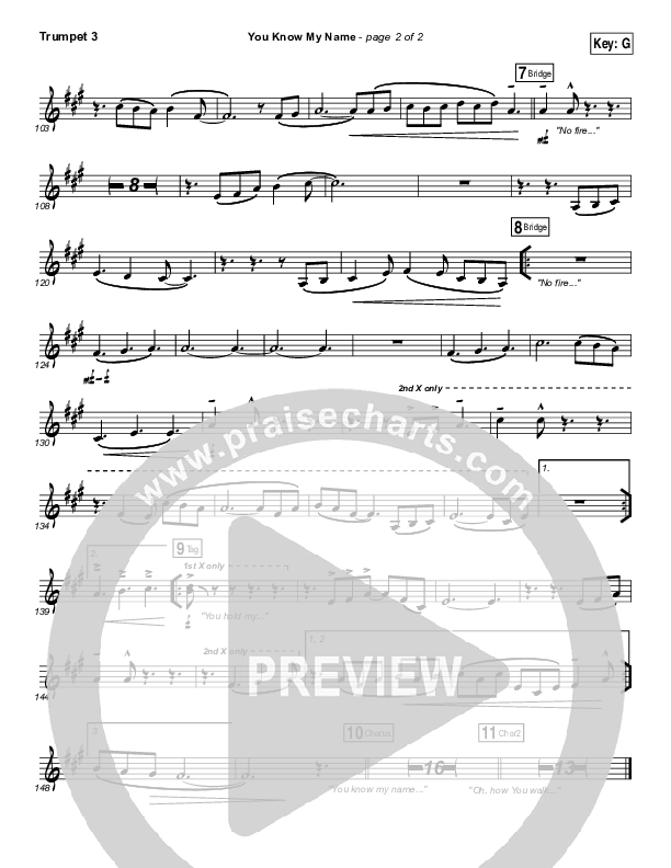 You Know My Name Trumpet 3 (Tasha Cobbs Leonard / Jimi Cravity)