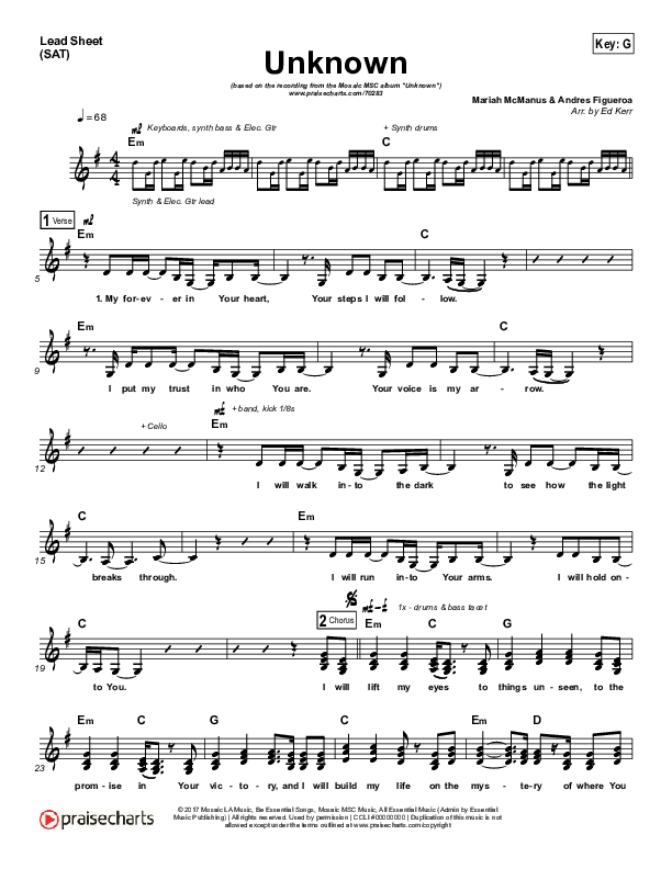 Unknown Lead Sheet (SAT) (Mosaic MSC)