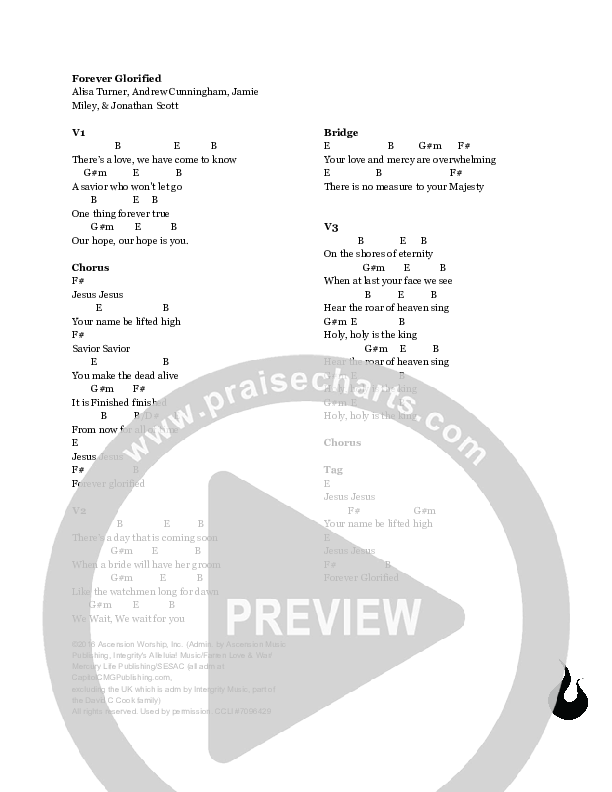 Forever Glorified Chords & Lyrics (Ascension Worship)