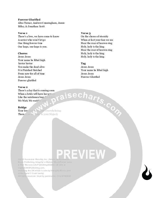 Forever Glorified Chords & Lyrics (Ascension Worship)
