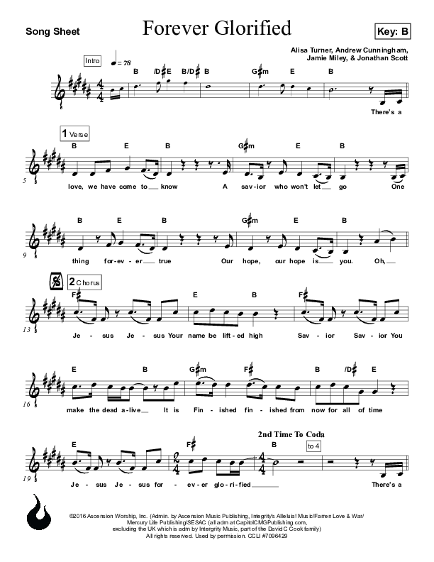 Forever Glorified Lead Sheet (Ascension Worship)