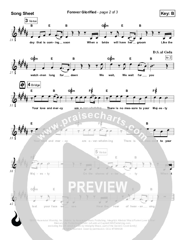 Forever Glorified Lead Sheet (Ascension Worship)