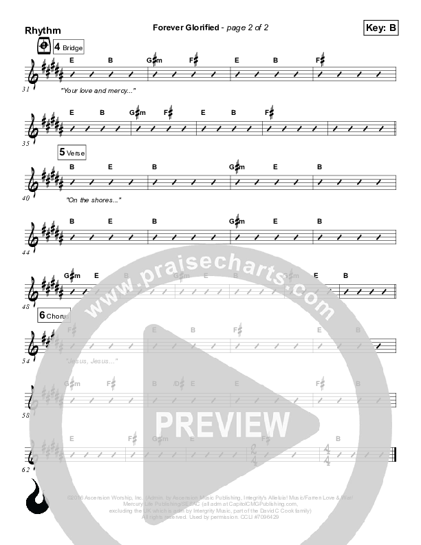 Forever Glorified Rhythm Chart (Ascension Worship)